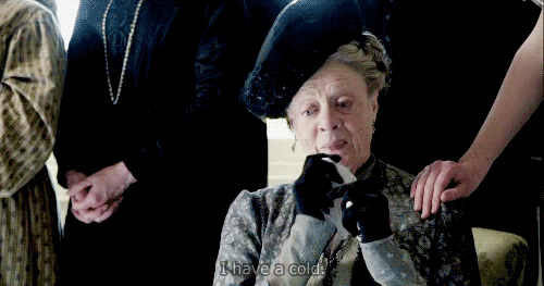 Maggie Smith In Downton Abby Holding Handkerchief